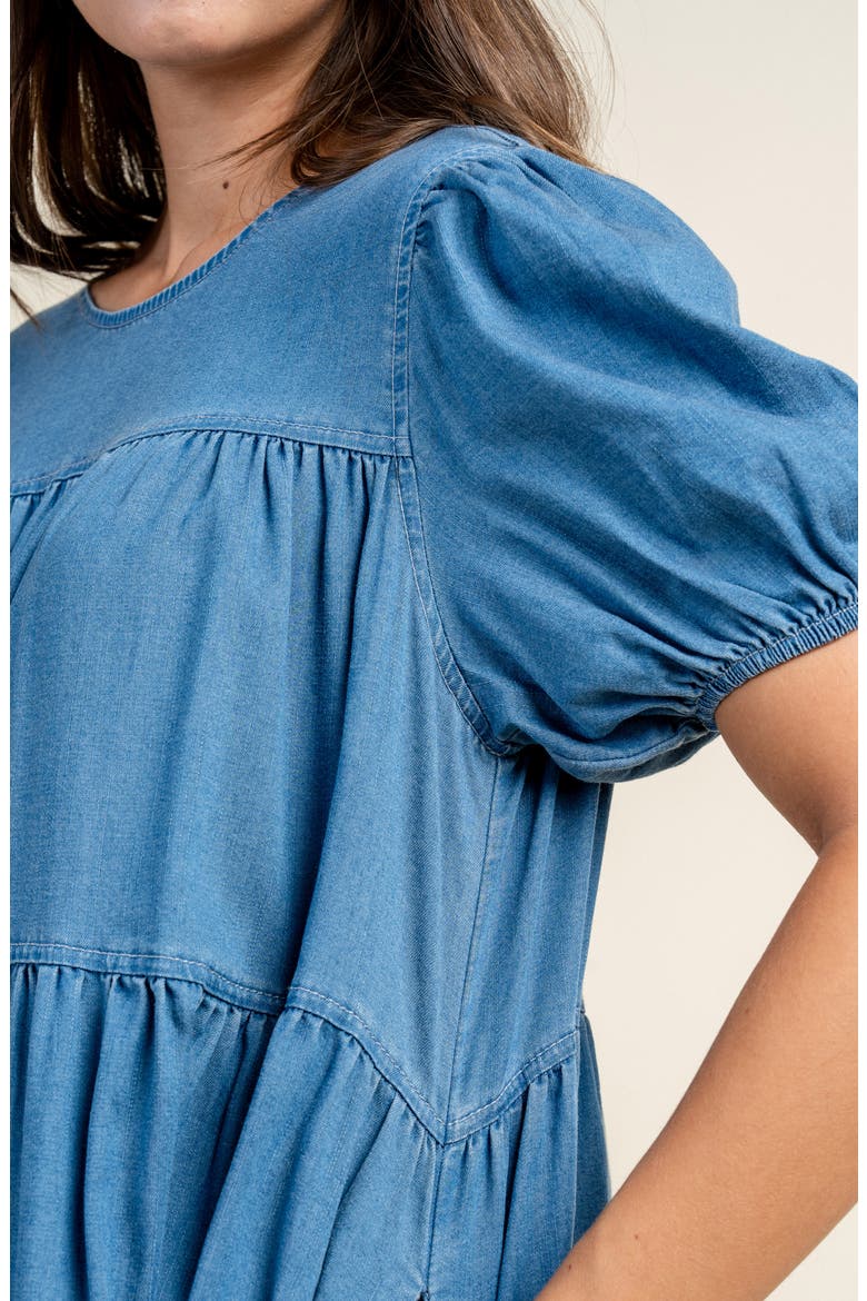 Tiered Chambray Dress, Alternate, color, LIGHT BLUE DENIM
