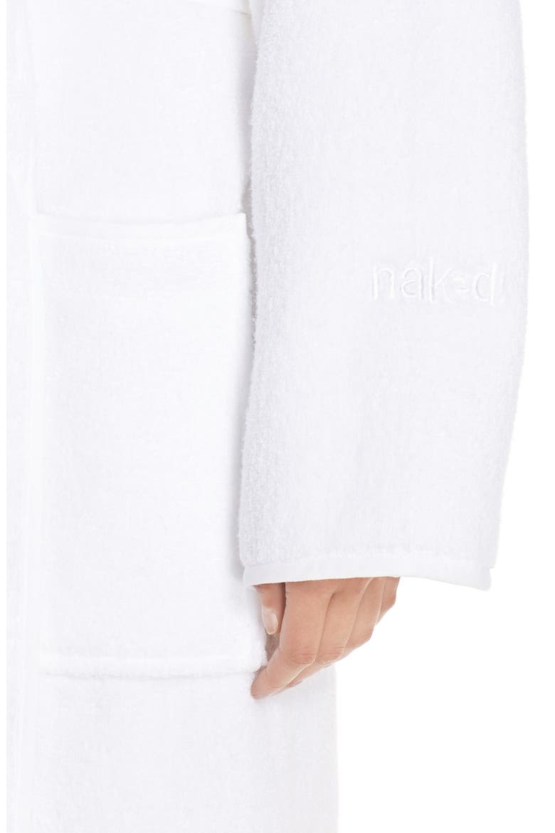 Terry Cotton Robe, Alternate, color, WHITE