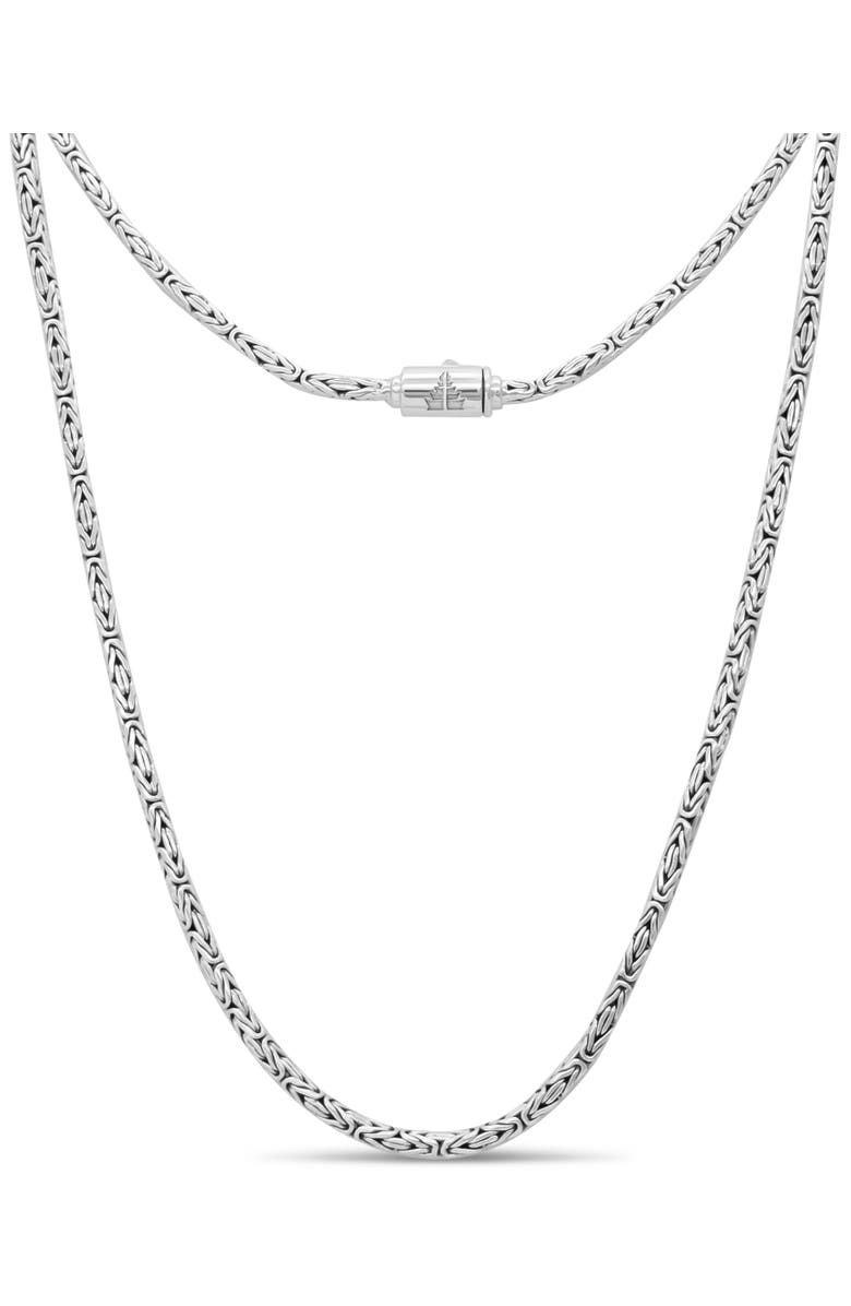 DEVATA Borobudur Round 2.5mm Chain Necklace in Sterling Silver, 22", Main, color, Silver