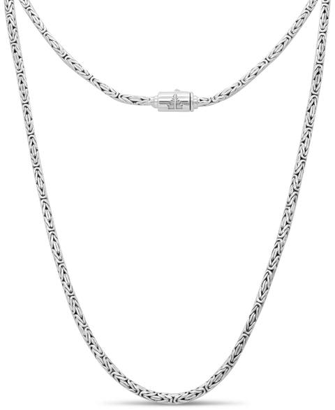 Borobudur Round 2.5mm Chain Necklace in Sterling Silver, 22"
