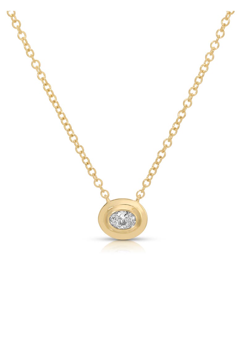 Oval Diamond Pendant Necklace, Main, color, 14K YELLOW GOLD / DIAMOND