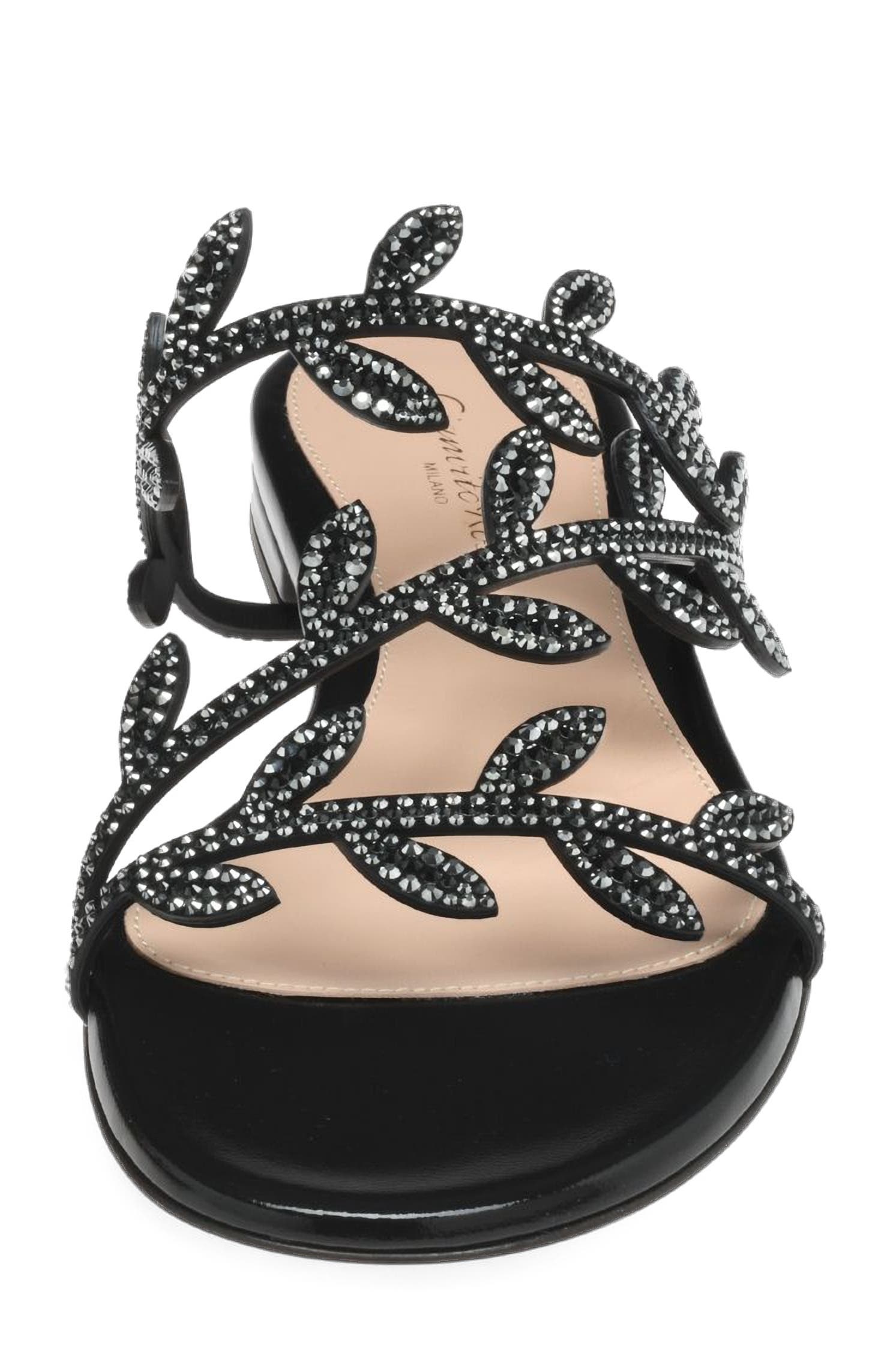 Crystal Flavia 05 Sandal, Alternate, color, Black Leather