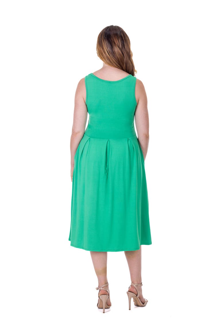 V-Neck Sleeveless Maxi Dress with Belt, Alternate, color, Green