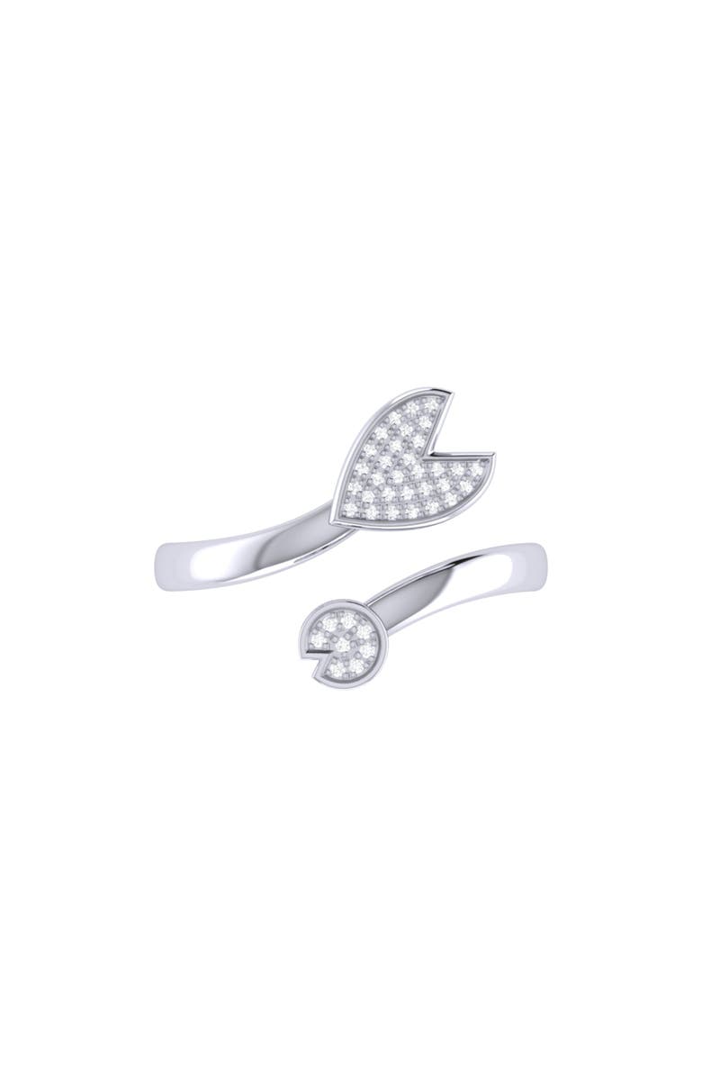 LuvMyJewelry Pac Man Chase Sterling Silver Diamond Open Ring, Alternate, color, 