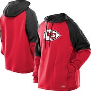 New Era Men's New Era Red Kansas City Chiefs Combine Authentic Color Block Raglan Pullover Hoodie