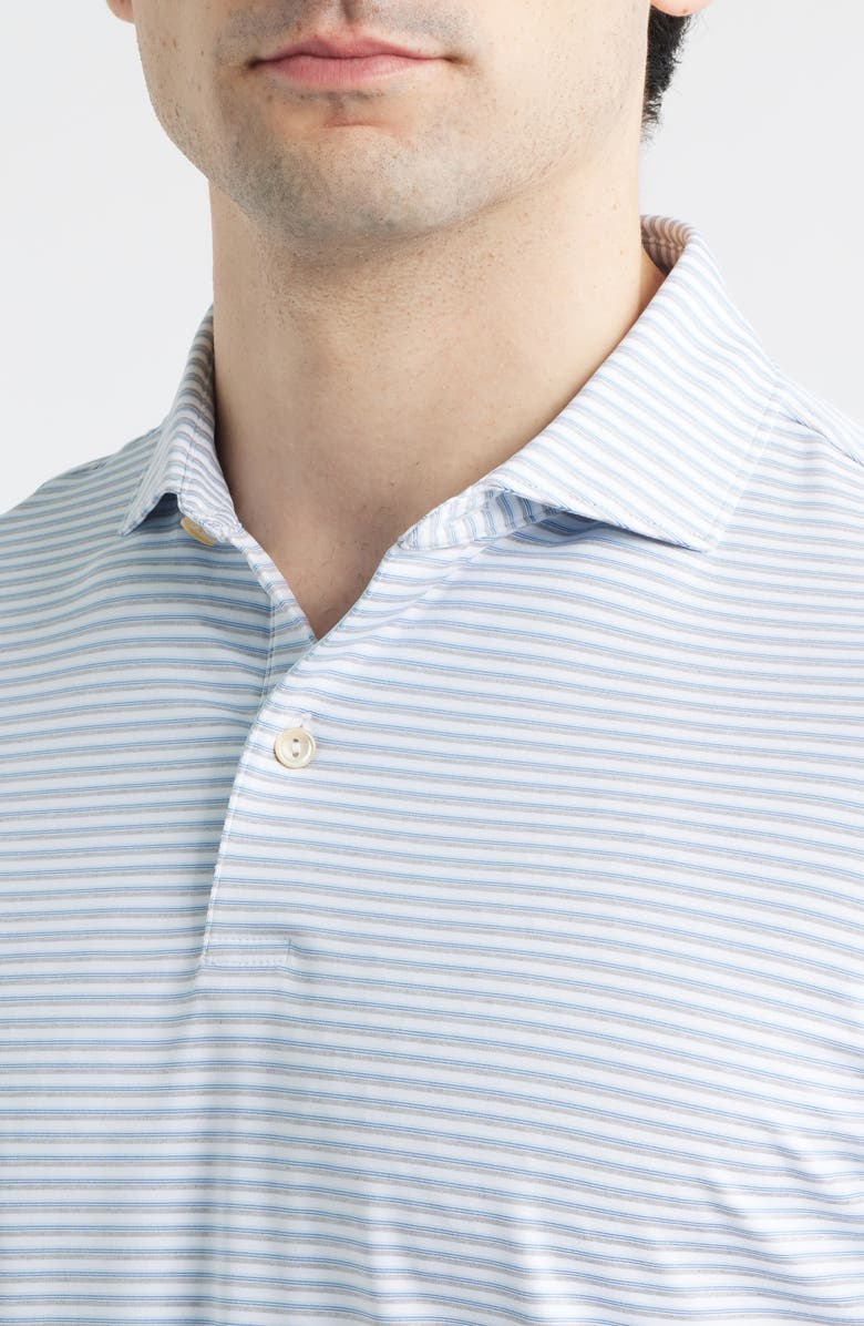 Peter Millar Echo Performance Jersey Golf Polo, Alternate, color, White/ Gale Grey