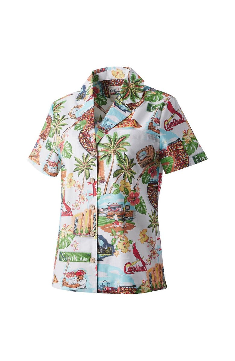 Reyn Spooner Women's Reyn Spooner White St. Louis Cardinals Scenic Camp Button-Up Shirt, Alternate, color, White