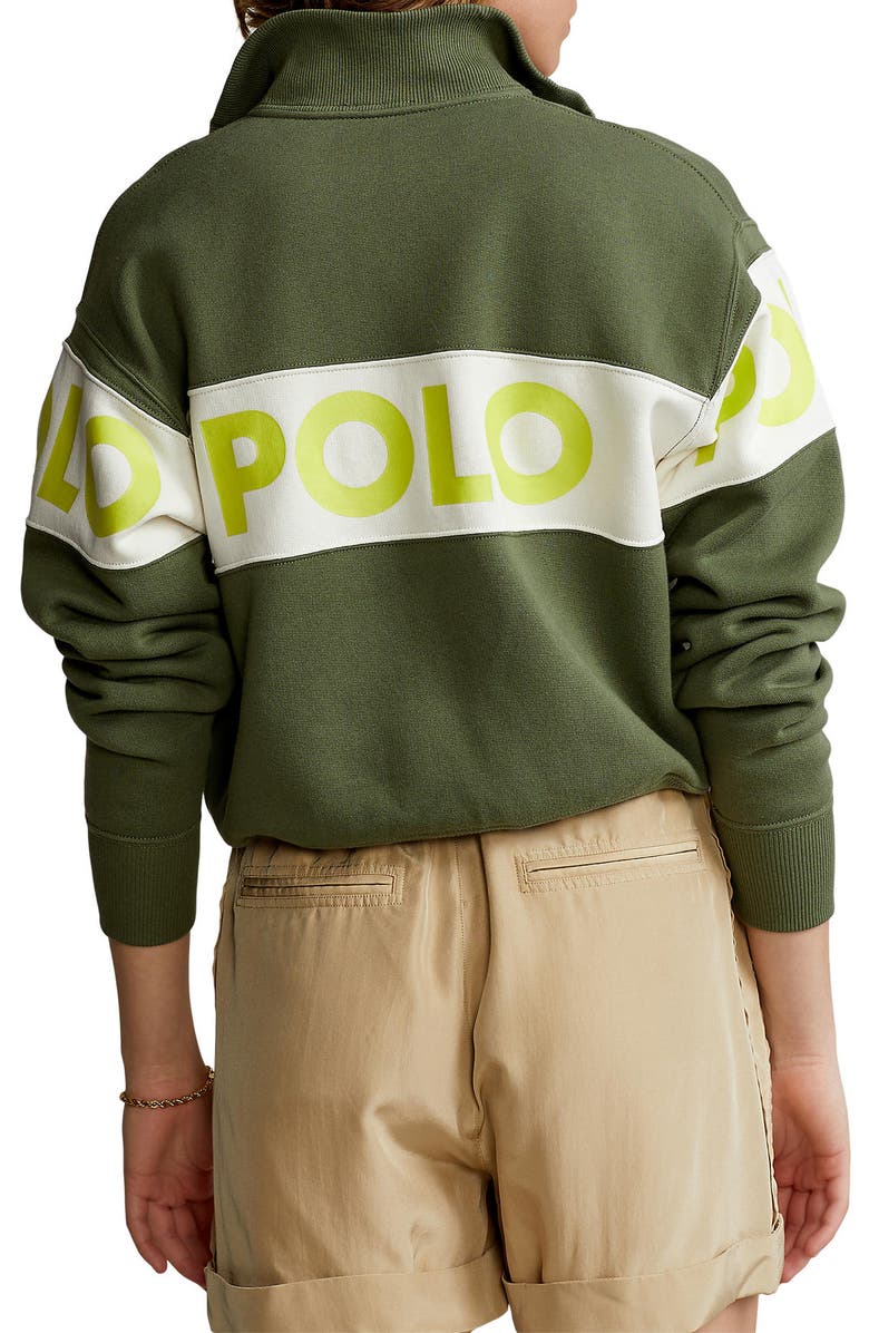 Polo Ralph Lauren Quarter-Zip Logo Tape Sweatshirt, Alternate, color, 