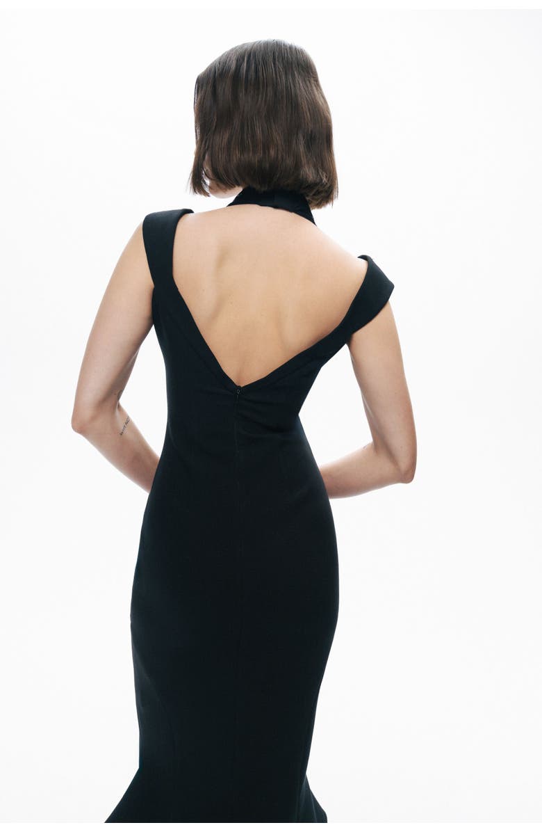 slim fit dress slacks Evie Fitted Midi Dress Black Large