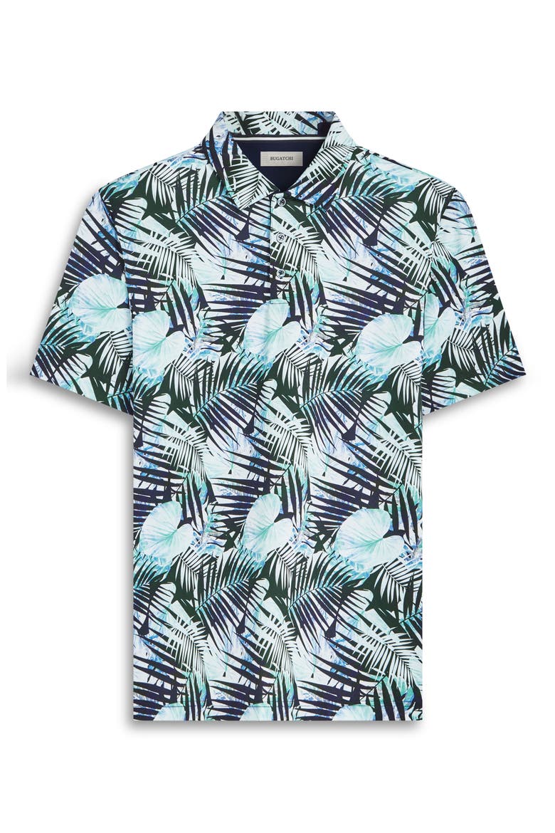 Hendrix Digital Leaf Print Pima Cotton Polo, Alternate, color, TURQUOISE