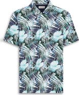 Bugatchi Hendrix Digital Leaf Print Pima Cotton Polo