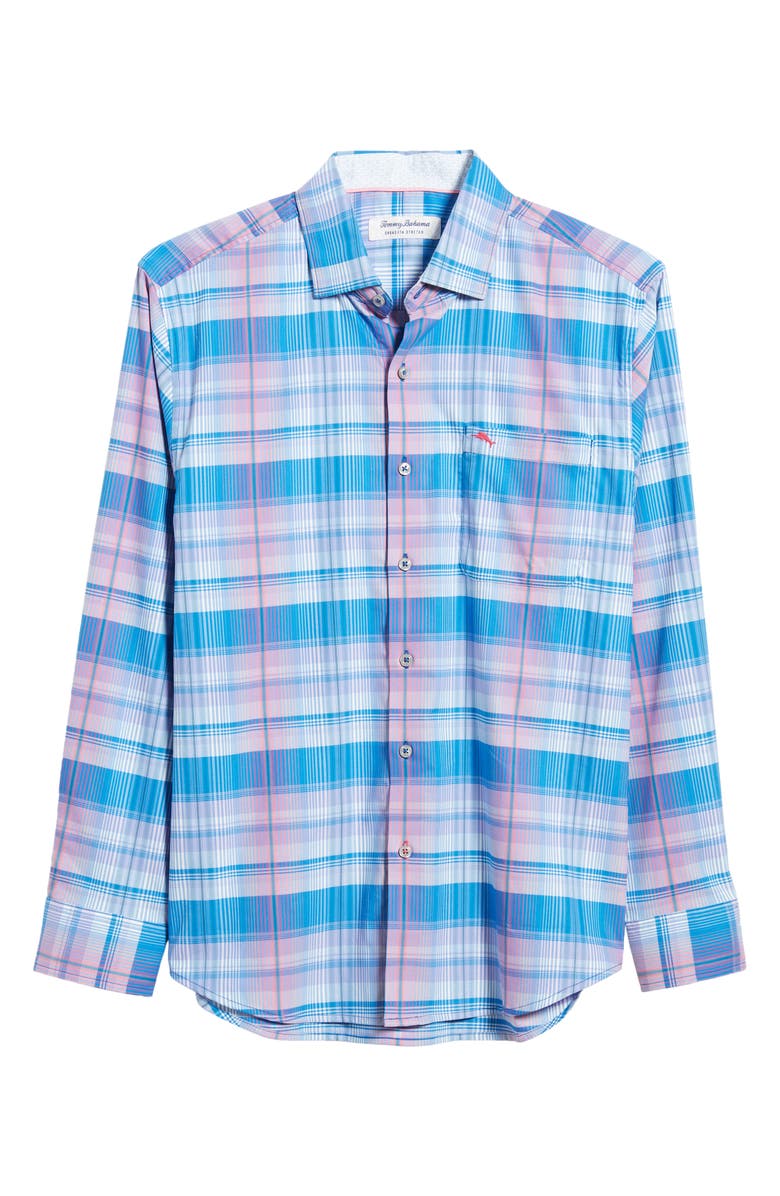 Tommy Bahama Sarasota Stretch IslandZone<sup>®</sup> Prismatic Plaid Button-Up Shirt, Alternate, color,