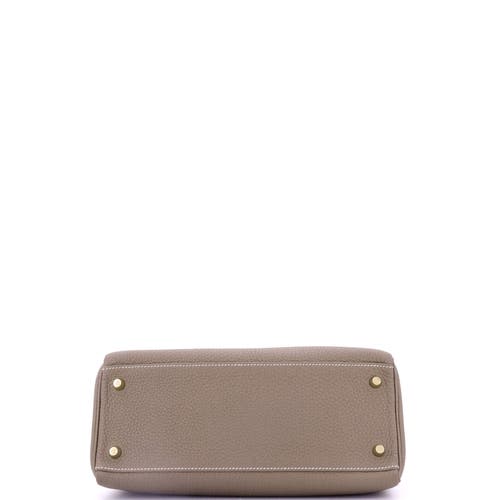 Pre-owned Hermes Hermes Kelly Handbag Grey Togo With Gold Hardware 28 In Brown