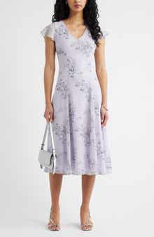 Short Sleeve Godet Pleat Dress
