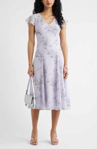 Short Sleeve Godet Pleat Dress