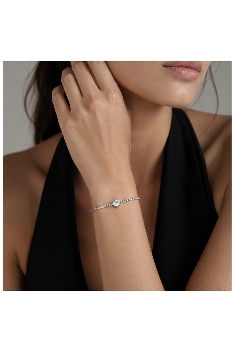 Lab-Grown White Sapphire Tennis Bracelet, Alternate, color, WHITE