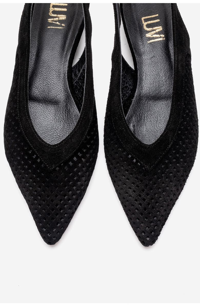 Forever & Always Shoes Lieve Leather Slingback Pump, Alternate, color, Black Suede