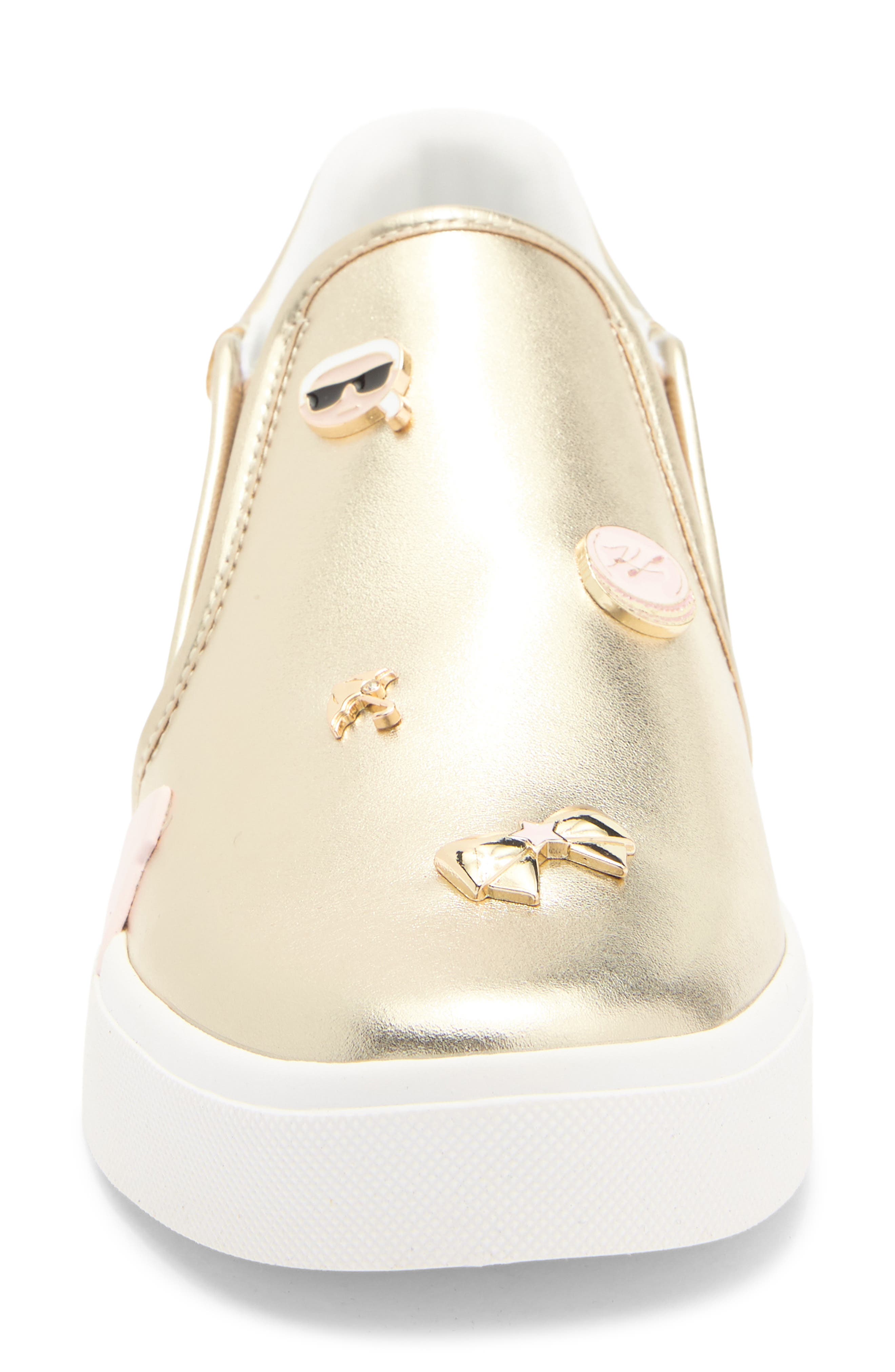 KARL LAGERFELD PARIS Maude Slip On Sneaker, Alternate, color, White Gold