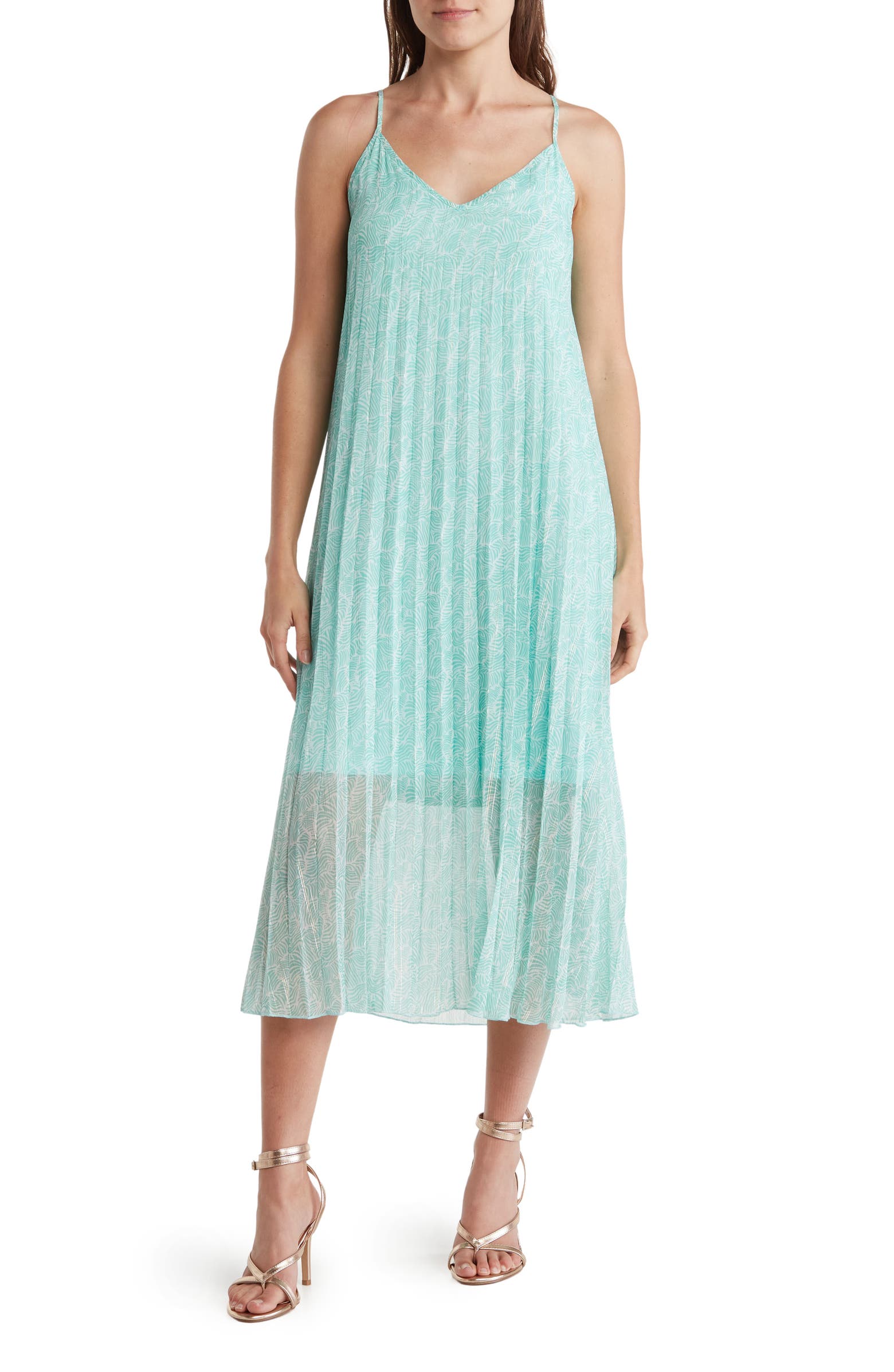 MELLODAY Patterned Chiffon Midi Dress | Nordstromrack