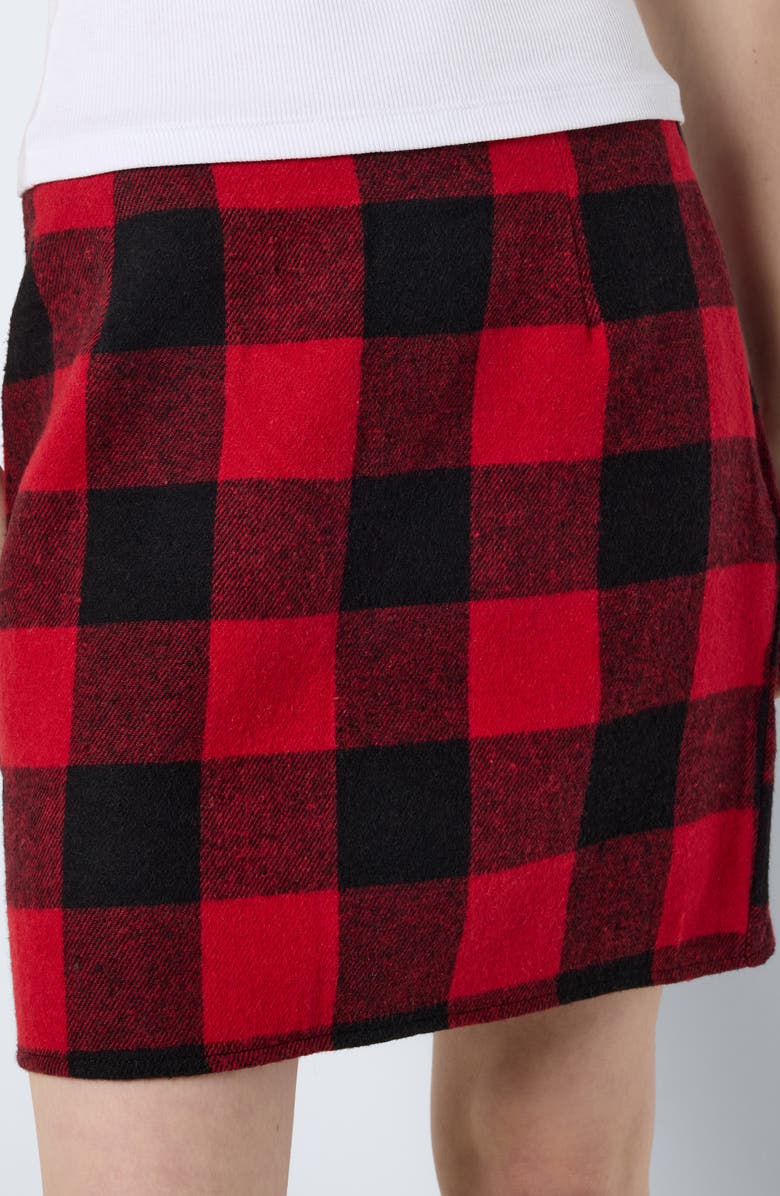 Noisy may Bea Buffalo Plaid Miniskirt, Alternate, color, Savvy Redchecksblack And Grey