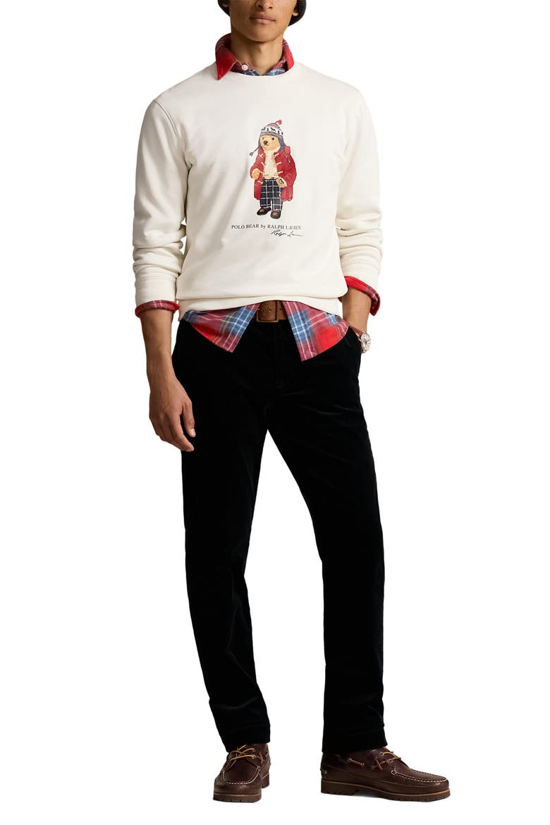 Polo Bear Fleece Sweatshirt, Alternate, color, F24 NEVIS HOLIDAY BEAR