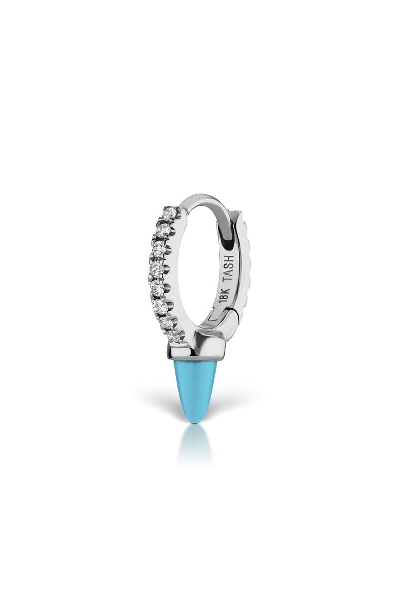 MARIA TASH Turquoise & Diamond Single Huggie Hoop Earring, Main, color, 