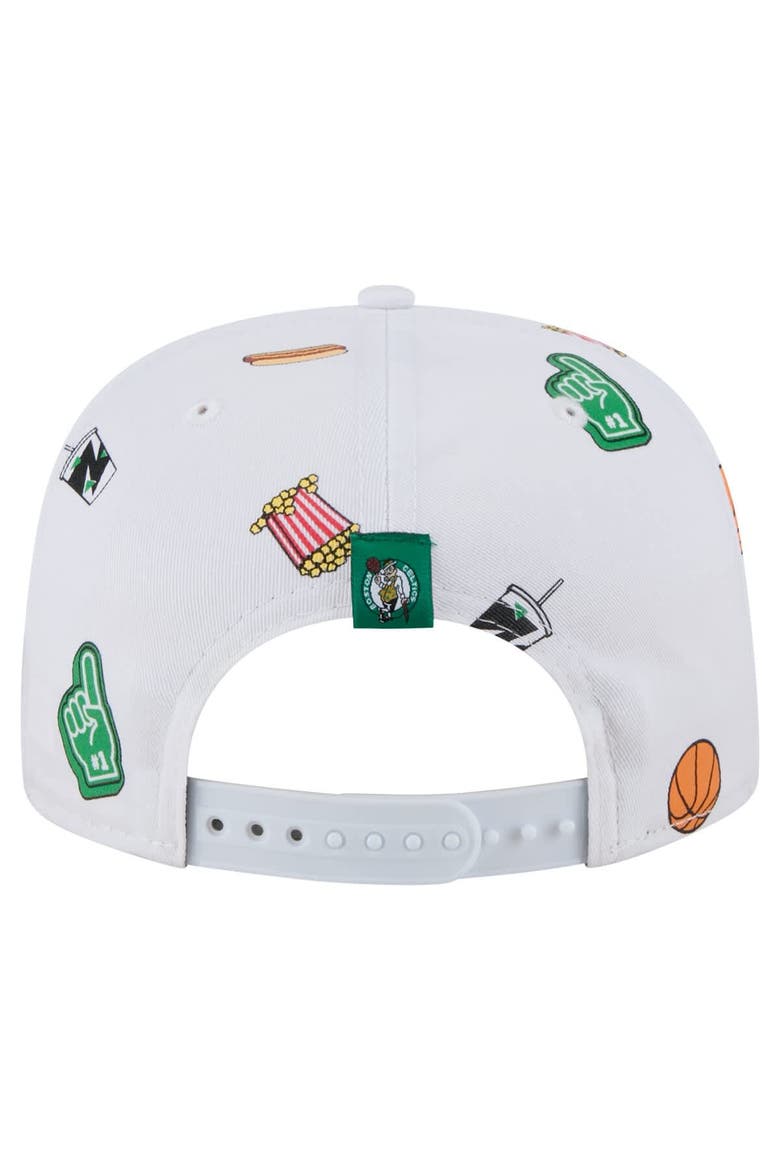Men's New Era White Boston Celtics Team Cheer Rope 19TWENTY Adjustable Hat, Alternate, color, White