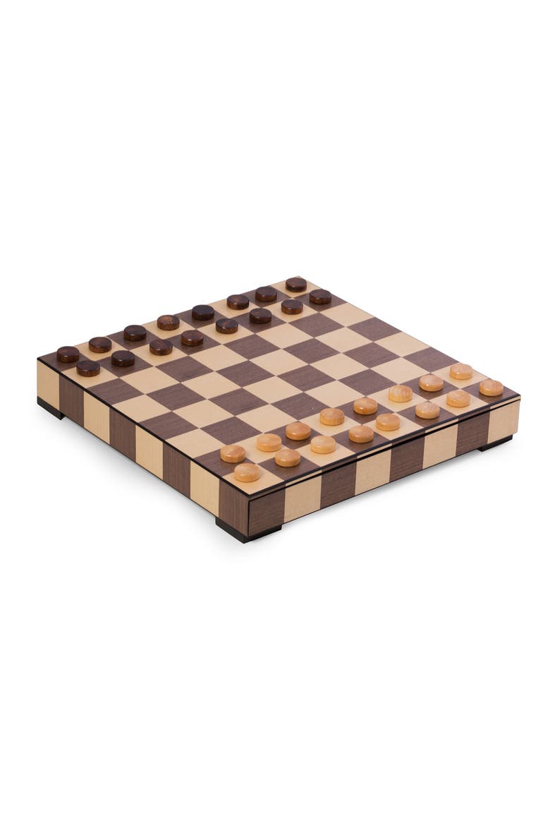 Chess & Checkers Set, Alternate, color, BLACK/TAN/BROWN