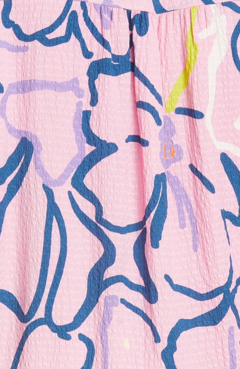 Tanya Taylor Zora Floral Ruffle Silk Dress, Alternate, color, 