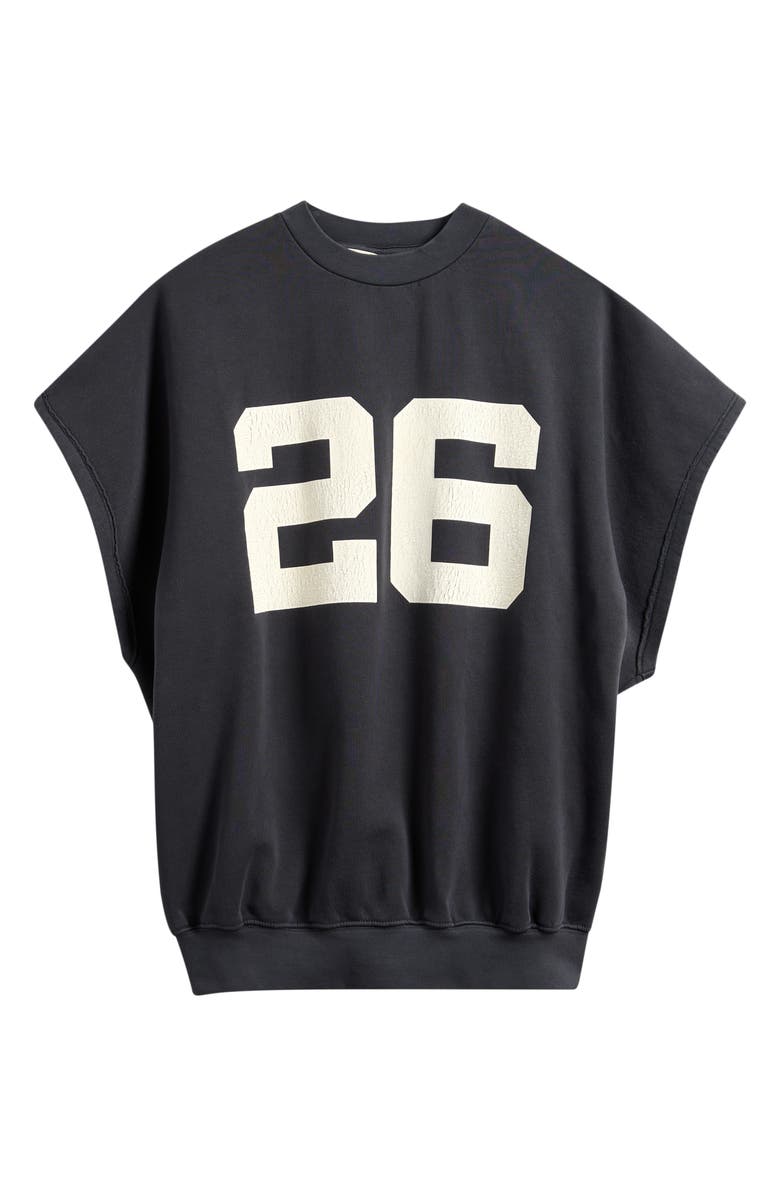 Fear of God Essentials Graphic Cutoff Sweatshirt, Alternate, color, Washed Iron Grey