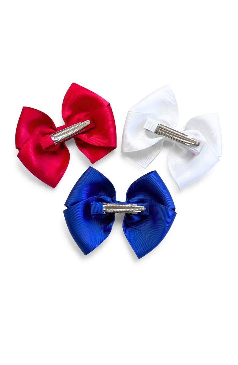 Bits & Bows Firecracker Summer Hair Bow Set, Alternate, color, Red/White/Blue