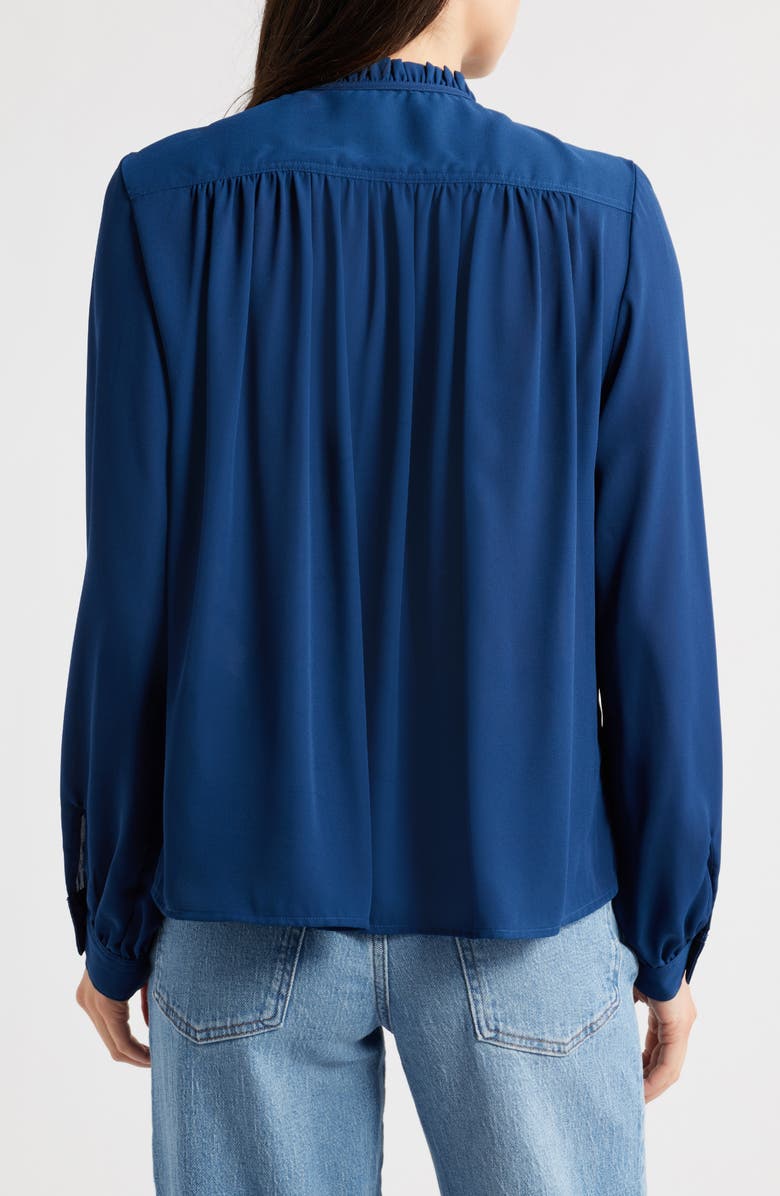 Madewell Shay Long Sleeve Chiffon Top, Alternate, color, Ink Blue