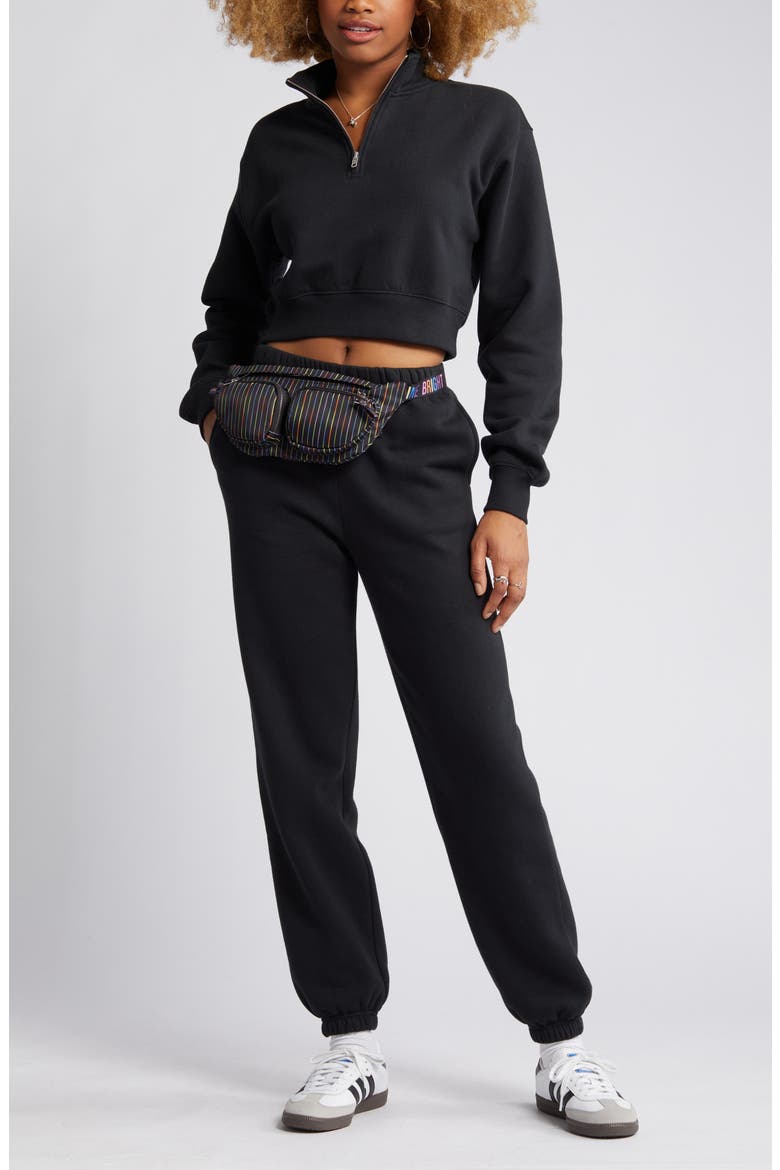 Quarter Zip Sweatshirt, Main, color, BLACK JET