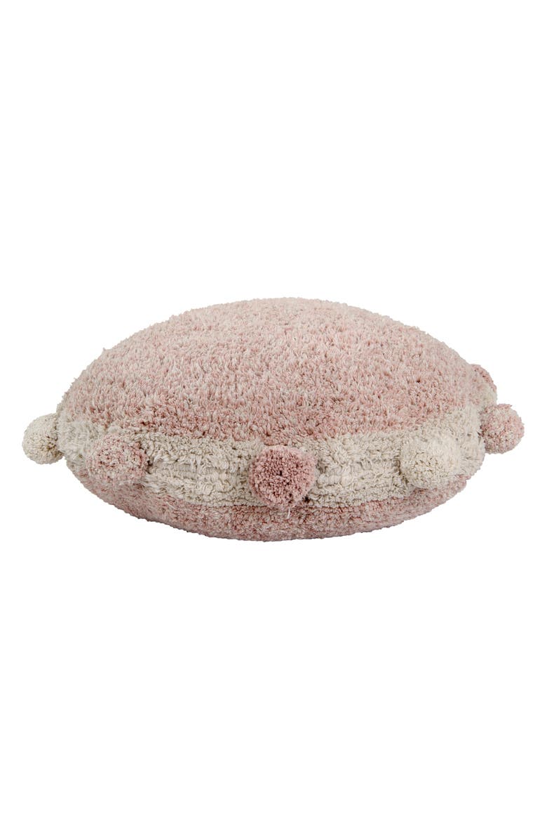 Lorena Canals Bubbly Pompom Trim Floor Cushion, Alternate, color, Vintage Blush