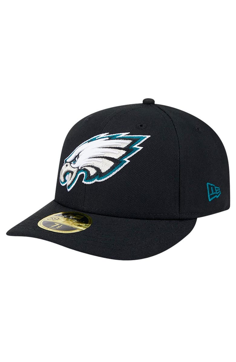 New Era Men's New Era Black Philadelphia Eagles Omaha Low Profile 59FIFTY Fitted Hat, Main, color, Black