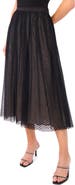 CeCe Swiss Dot Tulle Midi Skirt