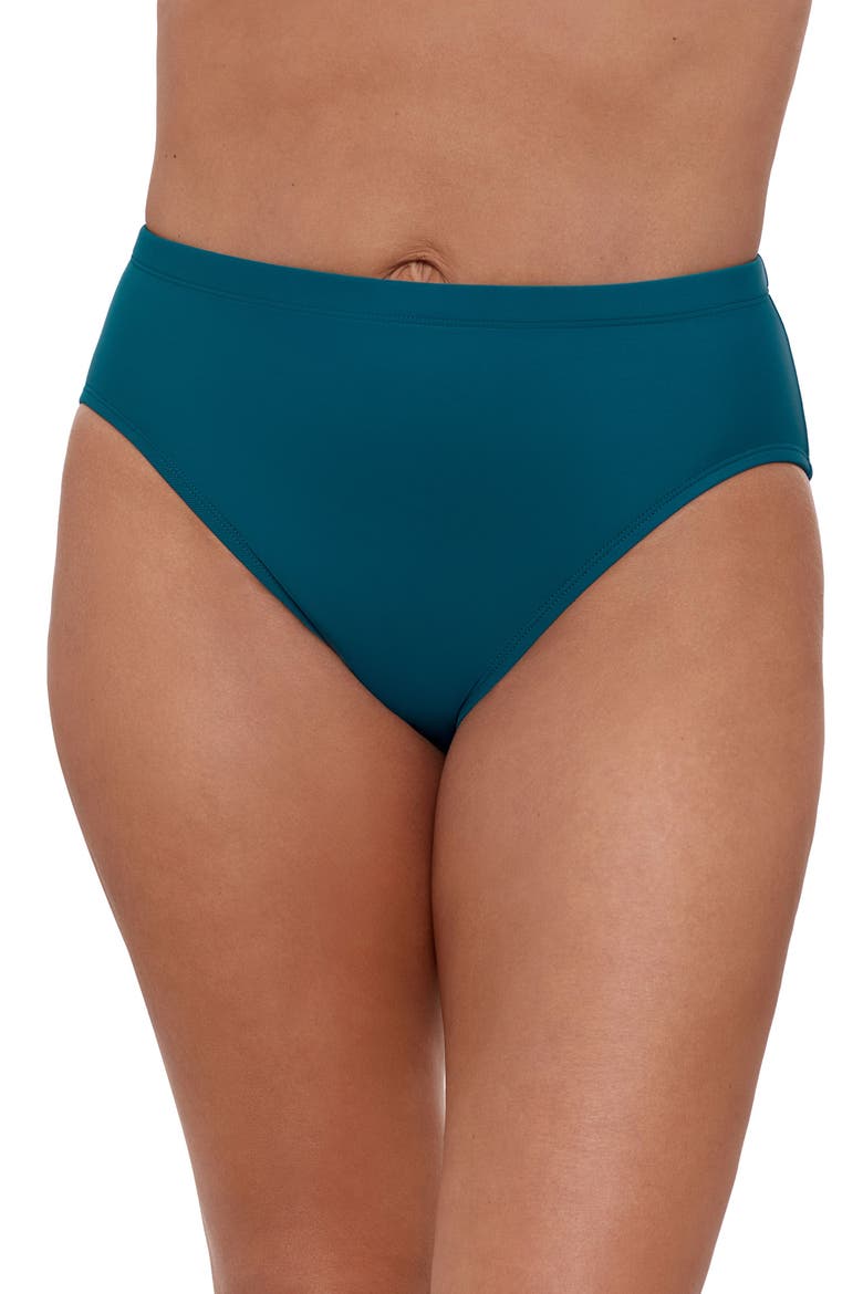 Mid Rise Tummy Control Brief Swimsuit Bottom, Main, color, Lagoon