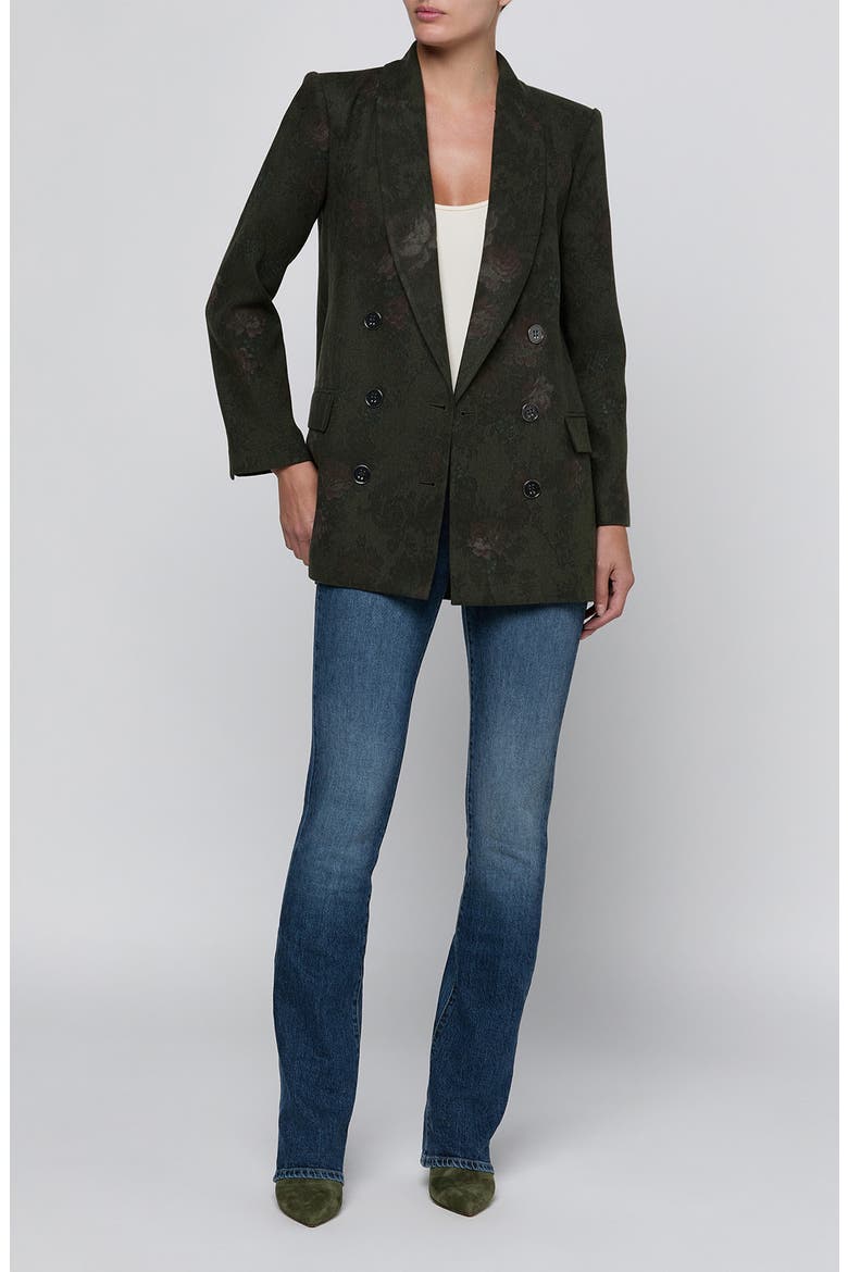 Jayda Relaxed Double Breasted Blazer, Alternate, color, DEEP FOREST MULTI FLORAL