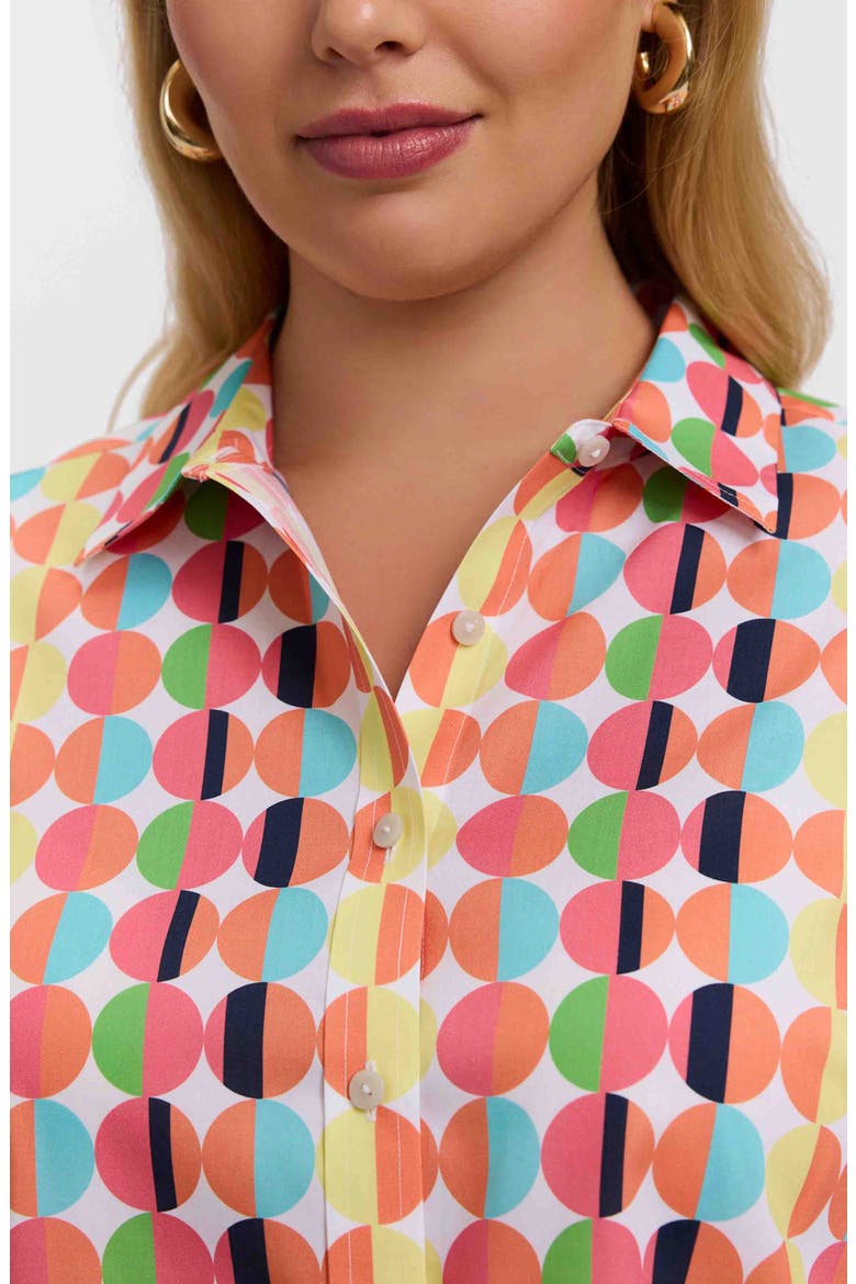 Jodie Retro Print Shirt, Alternate, color, ORANGE/ WHITE MULTI
