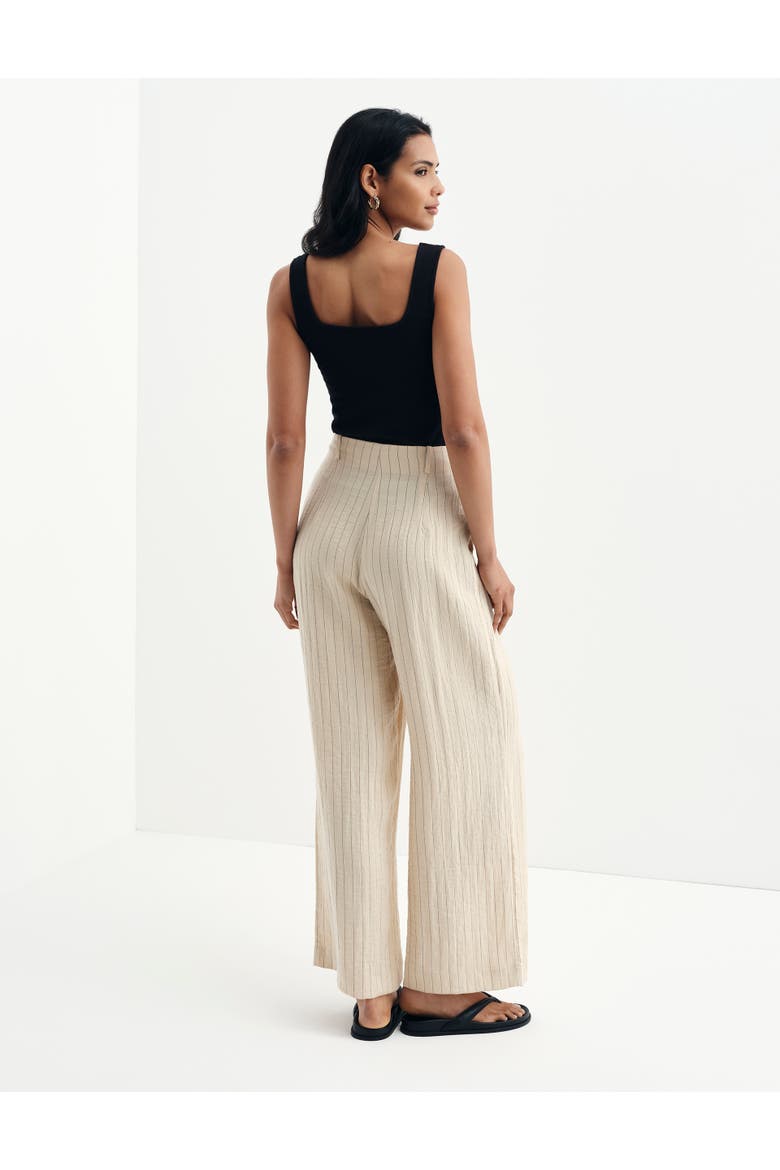 Mara Regular Stripe Wide Leg Trouser, Alternate, color, Beige Stripe