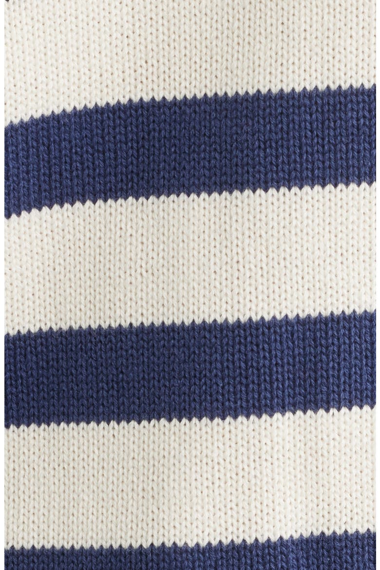 Stripe Johnny Collar Sweater, Alternate, color, NAVY