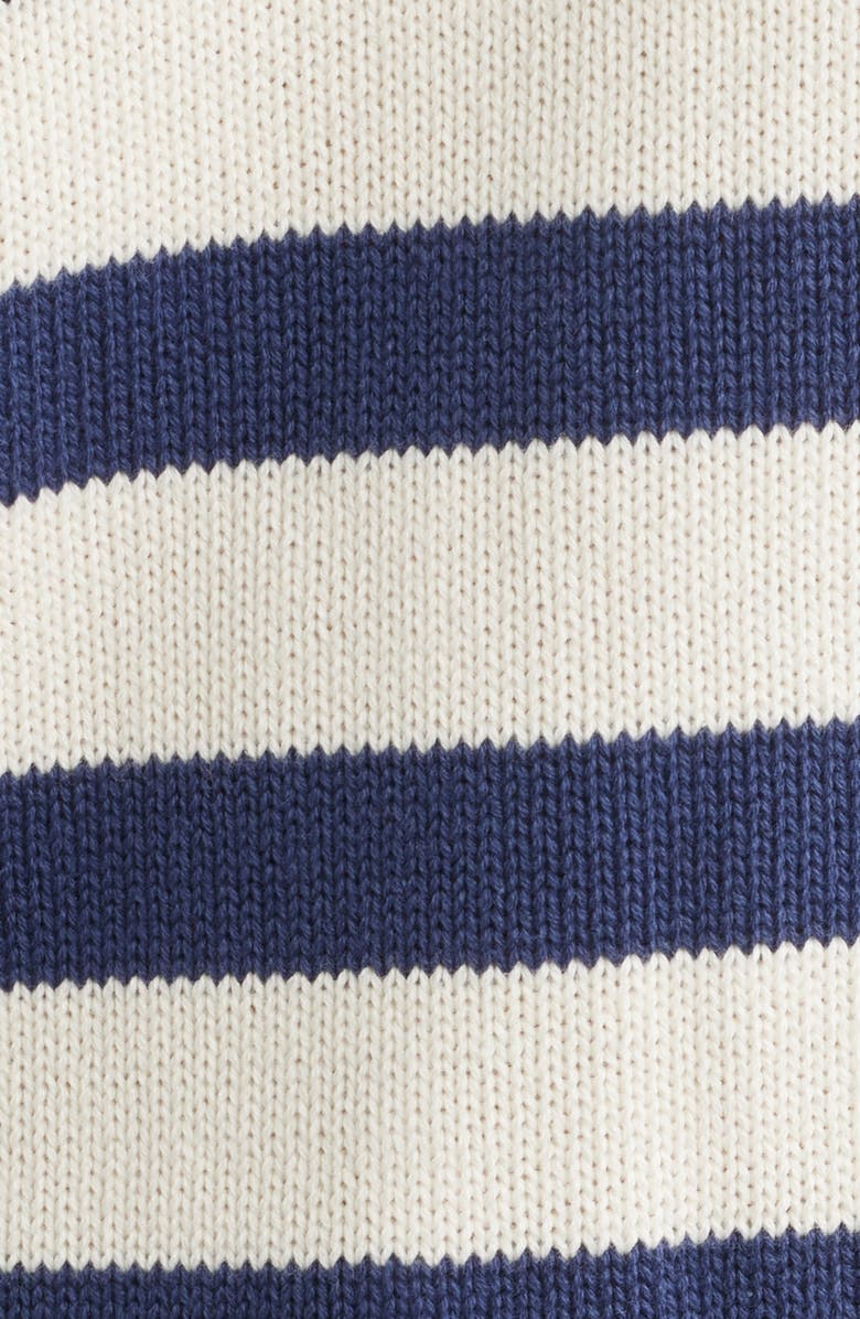 Hatley Stripe Johnny Collar Sweater, Alternate, color, Navy