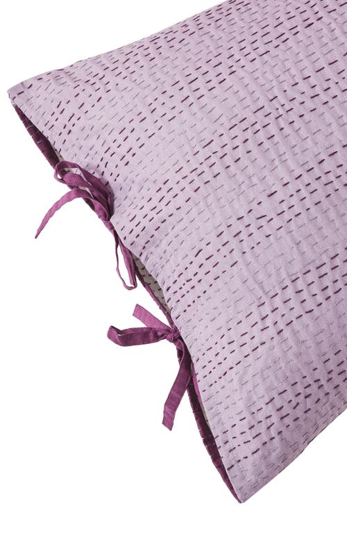 Melange Home Kantha Set Of 2 Reversible Cotton Shams In Fig And Violet