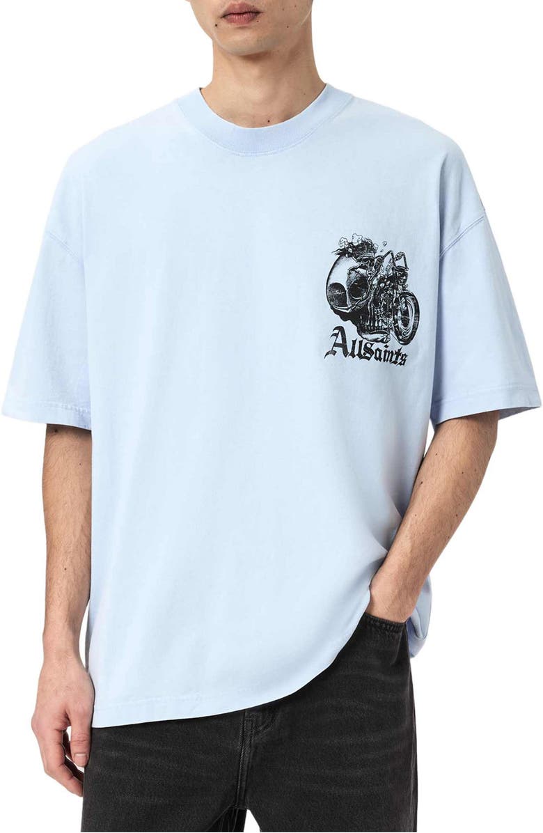 AllSaints Panhead Graphic T-Shirt, Alternate, color, Villa Blue