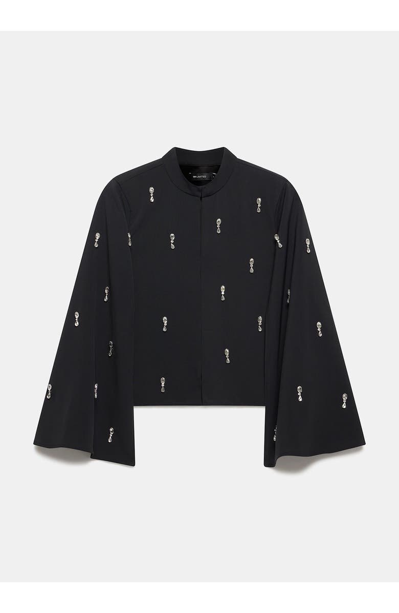 MINT VELVET Embellished Cape Top, Alternate, color, Black