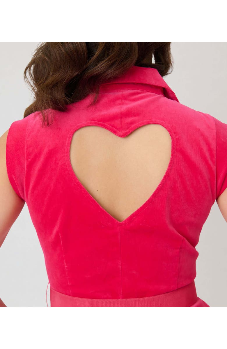 Smak Parlour 1970's Cuffed Sleeve Romper, Alternate, color, Red Solid