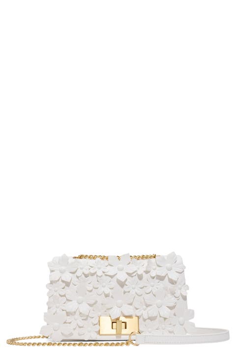 Florellaa Floral Appliqué Faux Leather Crossbody Bag