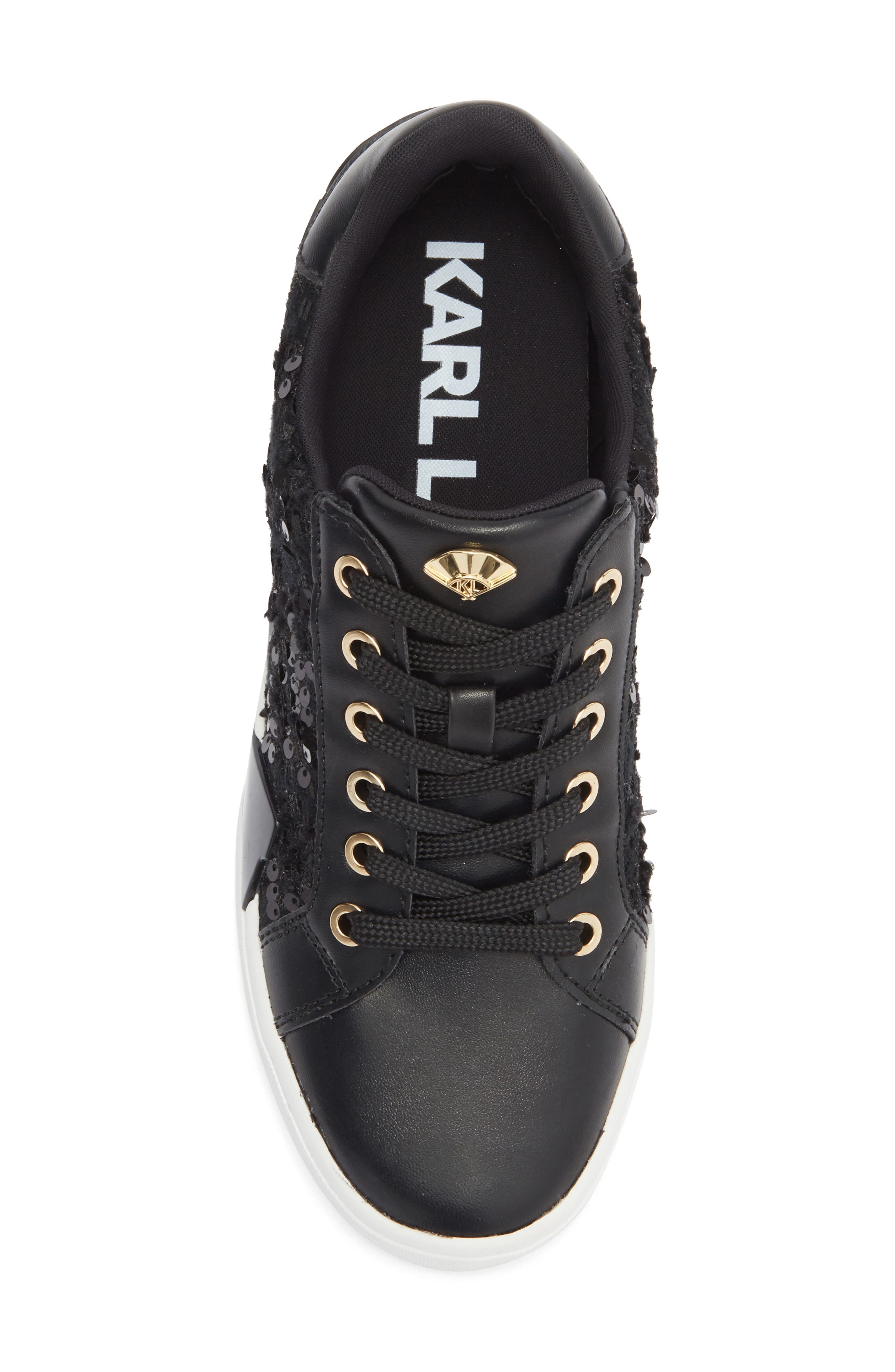 KARL LAGERFELD PARIS Marquise Low Top Sneaker, Alternate, color, Black