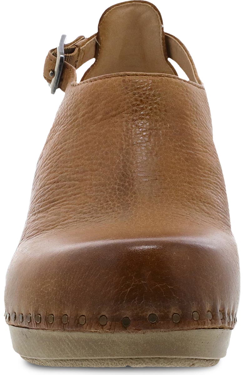 Dansko Sassy Cutout Clog, Alternate, color, Tan Milled Burnished