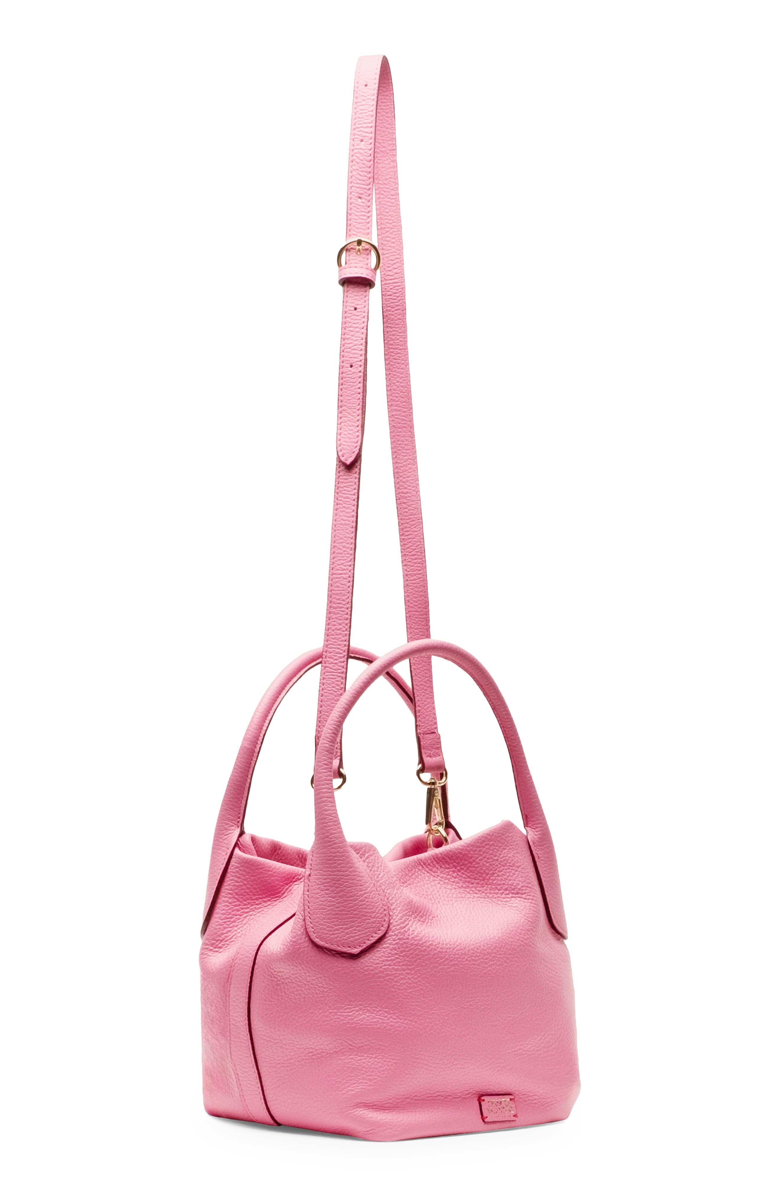 Mini Sweet Pea Leather Top Handle Bag, Alternate, color, PINK